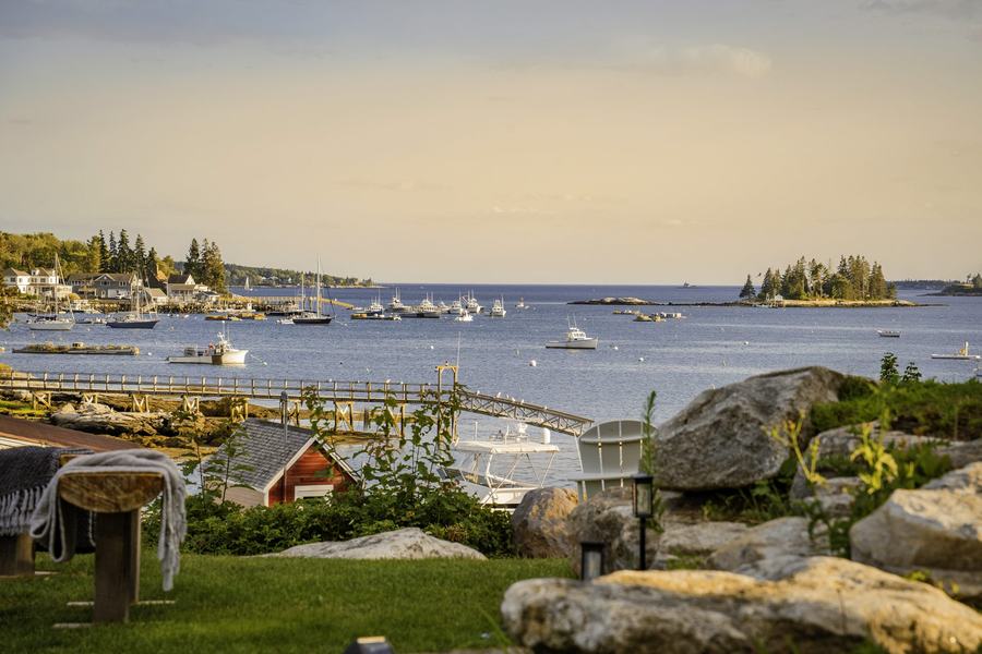 Boothbay Harbor from the Admiral's Quarters lawn